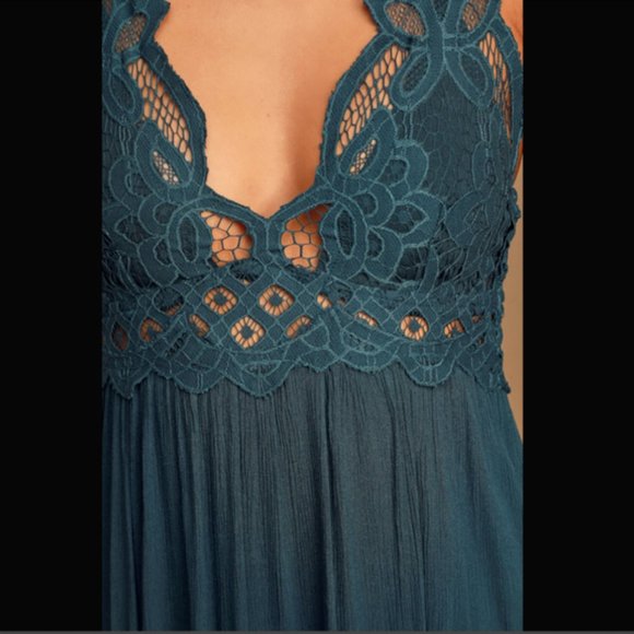 Free people Adella Maxi Slip Dress in Turquoise - Picture 5 of 10